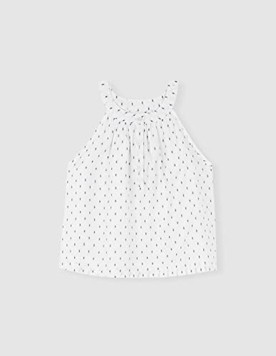 Gocco Blusa Blusa SIN Mangas Dobby Verde Oscuro bluzka, Blanco ROTO, 5 lat