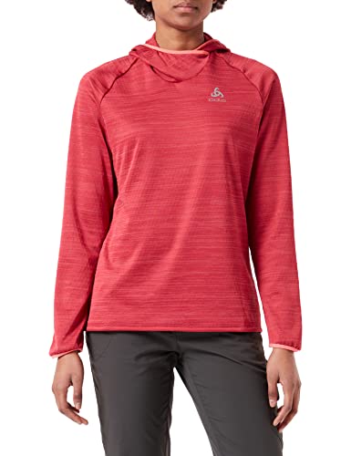 Odlo Damska bluza z kapturem Run Easy, Deep Claret Melange, M