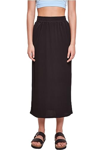 Urban Classics Damska spódnica midi Rib Rib Jersey, spódnica midi dla kobiet, dostępna w kolorze czarnym, rozmiary XS - 5XL, czarny, 4XL