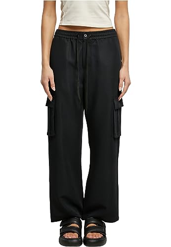 Urban Classics Damskie spodnie cargo Vicose Straight Leg, czarny, L