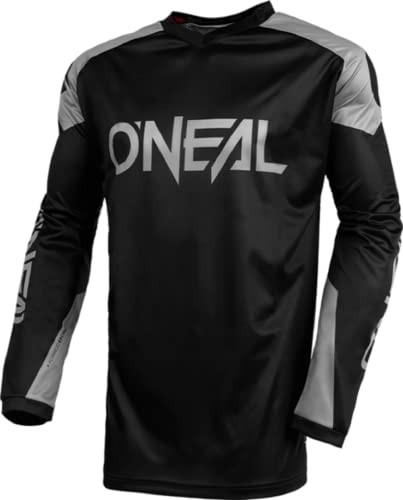 O'NEAL Dżersej, enduro motocross, oddychający materiał, maksymalna swoboda ruchów, przedłużone plecy, jersey Matrix Ridewear dla dorosłych, czarny/szary, XL