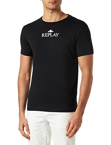 Replay T-shirt męski, Black 098, XL