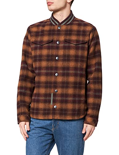 G-STAR RAW Męska kurtka bomber Collar, Wielokolorowy (Dk Fig Harper Check C839-c751), XL