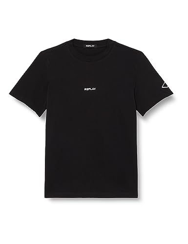 Replay T-shirt męski, 098 BLACK, 3XL
