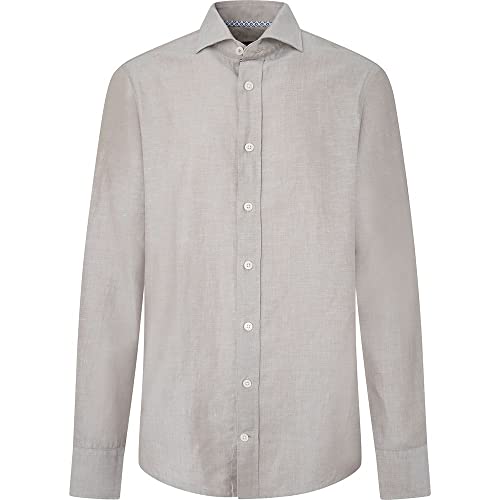 Hackett London Męska koszula z miękką bawełną Multi Trim Shirt, TAN, XL