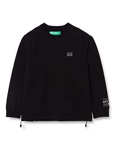 United Colors of Benetton Męski T-shirt G/C M/L 3hvtu1036, sweter z kapturem, czarny 100, XS