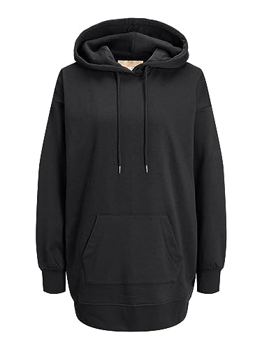 Bestseller A/S Damska bluza z kapturem JXALLY VOL LS Hood SWT, czarna, S, Schwarz, S