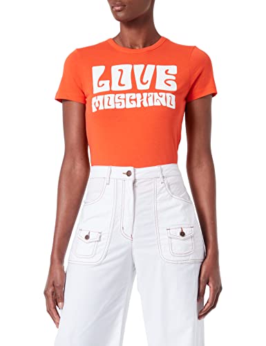 Love Moschino T-shirt damski, pomarańczowy, 46 PL