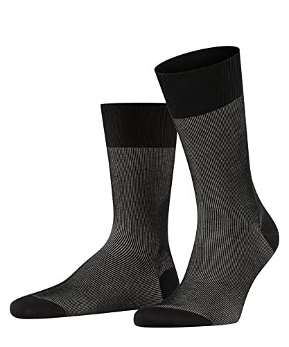 FALKE Mężczyźni Skarpety Fine Shadow M SO Bawełna z wzorem 1 Para, Czarny (Black 3000), 41-42