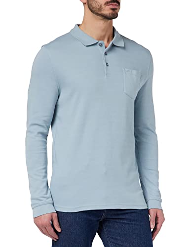 Daniel Hechter Męska koszula polo z długim rękawem, Steel Blue, M