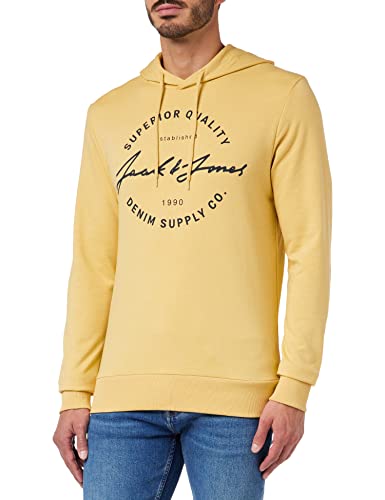 Jack & Jones Męska bluza z kapturem, sweter z kapturem, wzór bluza z kapturem dla mężczyzn, Jojoba/Print: aw2, XL