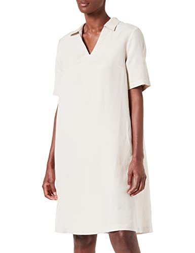 TOM TAILOR Damski lniana sukienka z kołnierzem 1031367, 29517 - Sand Stone Beige, 34