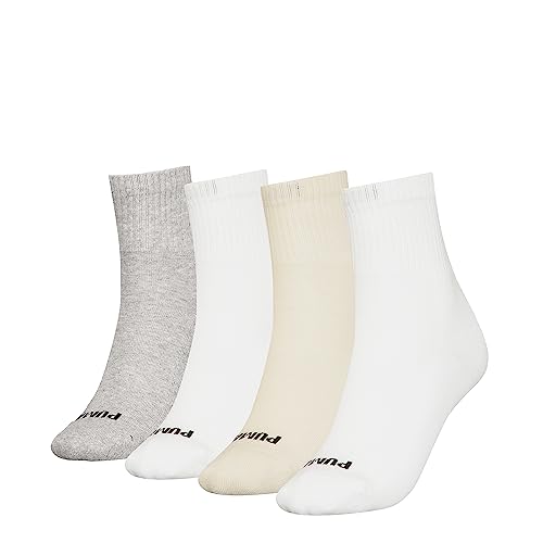 PUMA Damskie krótkie skarpety (4 sztuki), White Combo., 39-42 EU