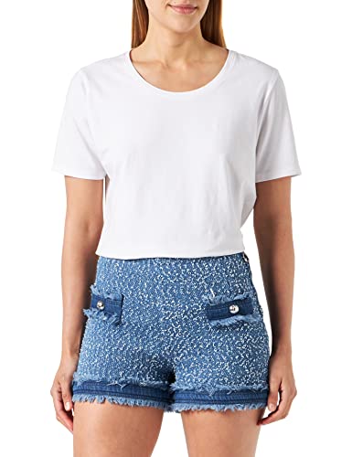 Pinko Kosz Szorty Denim + Tweed Szorty Eleganckie Damskie, Eea_niebieski/Niebieski/Biały, 38