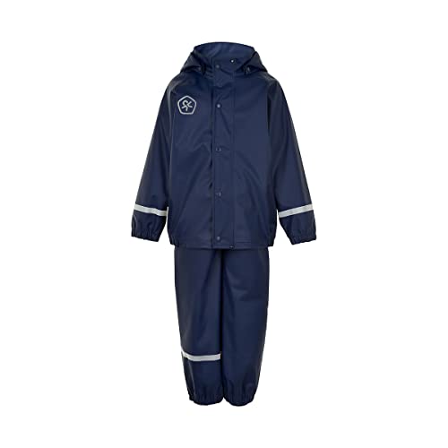 Color Kids Rain Set Solid Pu kurtka przeciwdeszczowa dla dzieci, uniseks, Dress Blues, 128
