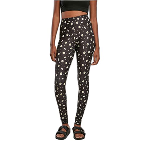 Urban Classics damskie spodnie do jogi Damskie miękkie legginsy Aop, Blackdaisy, XL