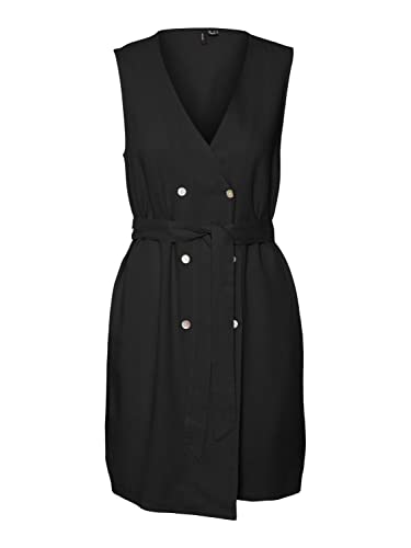 VERO MODA Vmmymilo Sl Short Shirt Dress WVN Ga sukienka, czarny, S