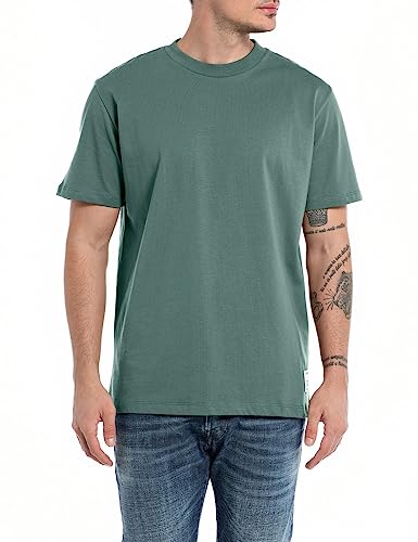 Replay Second Life Collection męski T-shirt z krótkim rękawem, okrągły dekolt, Green Essence 336, XXL