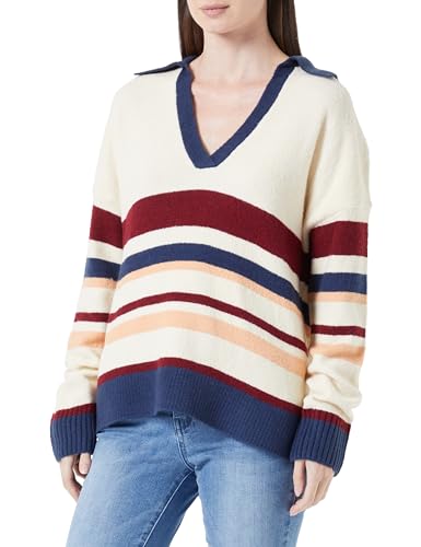 boundry Damski sweter z dzianiny 39525082-BO02, wełniany biały wielokolorowy, XS/S, Wełna biała, wielokolorowa, XS-S