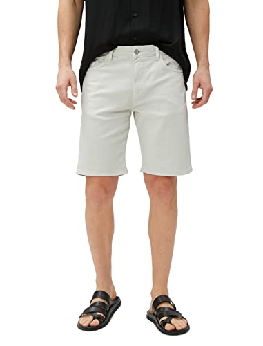 Koton Męskie szorty gabardynowe bermudy Pocket Detailed Buttoned Cotton Shorts, szary (031), 38