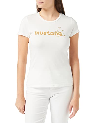 MUSTANG Damska koszulka Alexia C Foilprint T-Shirt, Whisper Withe 2013, XL