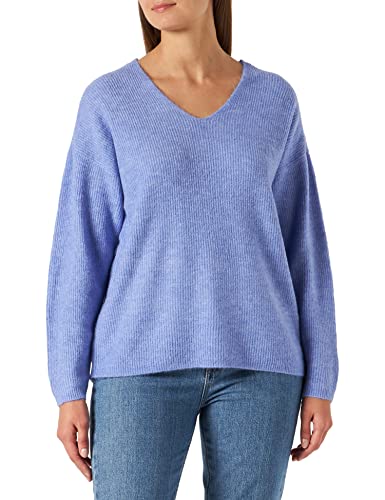 bestseller a/s Damski sweter Vmcrewlefile Ls z dekoltem w serek Noos, Jacaranda/Szczegóły: Melange, XS