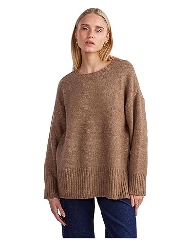 PIECES Damski sweter z dzianiny PCNANCY, Fossil, M