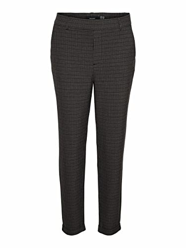 Vero Moda Damskie spodnie VMMAYA MR Loose THEA Check Pant NOOS spodnie, Black/Checks:Port Royale/Grey/Brown, XS/30