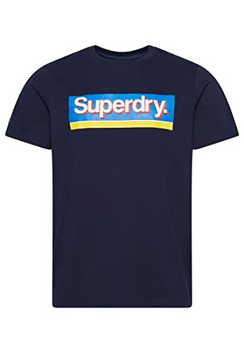 Superdry Koszulka męska z nadrukiem, Atlantic Navy, S