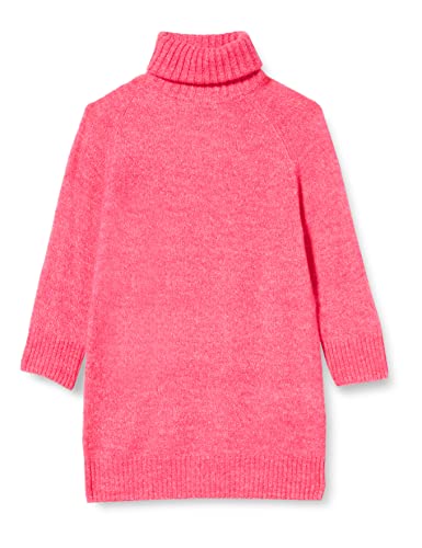 VERO MODA Dziewczęca sukienka Vmdaniela Ls Highneck Dress Ga Girl, Hot Pink/Szczegóły: melanż, 122/128 cm
