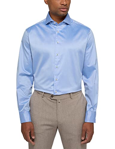 Eterna Męska koszula z długim rękawem Modern FIT Soft Tailoring Twill Light Blue UNI, 19, Jasnoniebieski, 50-More