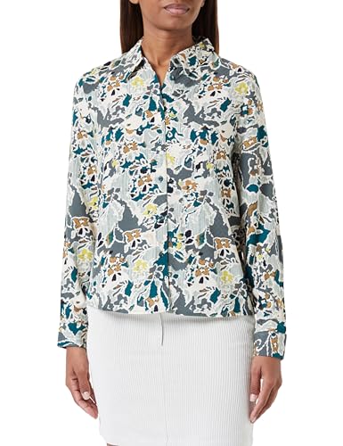 s.Oliver damska bluzka z długim rękawem, niebiesko-zielona, rozmiar 48, Niebieski zielony, 48