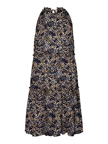 VERO MODA Women's VMDORA Kaya krótki dekolt WVN G sukienka, Navy Blazer/AOP:Dora, XL, Granatowy blezer/Aop:dora, XL