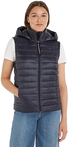 Tommy Hilfiger Damska kamizelka z wyściełanym logo CL LW, pustynne niebo, XXL, Pustynne niebo