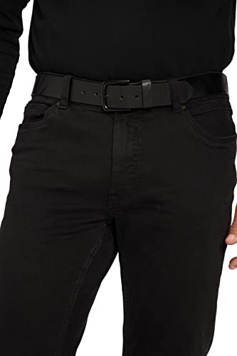 JP 1880 Męskie, duże rozmiary, duże rozmiary, Menswear L-8XL, skórzany pasek, metalowe zapięcie, szerokość 4 cm 822849, czarny, 145