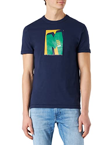United Colors of Benetton Koszulka męska 3f93u103t, ciemnoniebieski 252, L