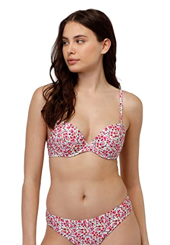 LOVABLE Biustonosz Push-up Printed Knitted Micro Bikini Kobiety, Wielobarwny (Różowy I Kwiaty), 34 / B