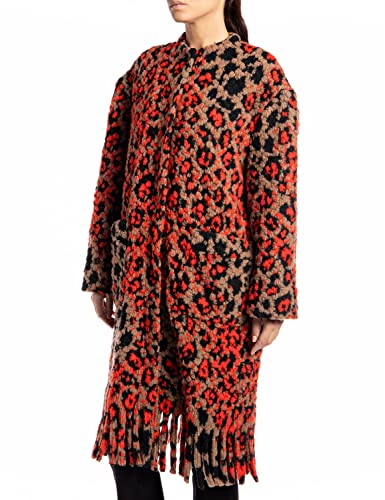Replay Damski płaszcz z mieszanki wełny, 010 Red/Black/Nut, M