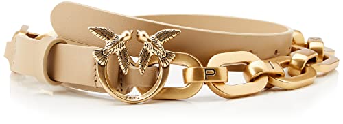 PINKO Pasek damski, D28q_beżowy safari antyczne złoto, XS