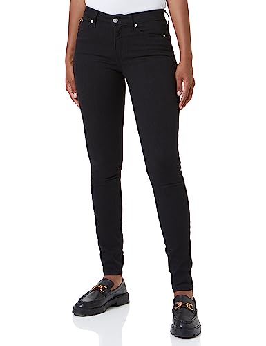 Calvin Klein Jeans Damskie spodnie skinny ze średnim stanem, Czarny jeans, 27W / 34L