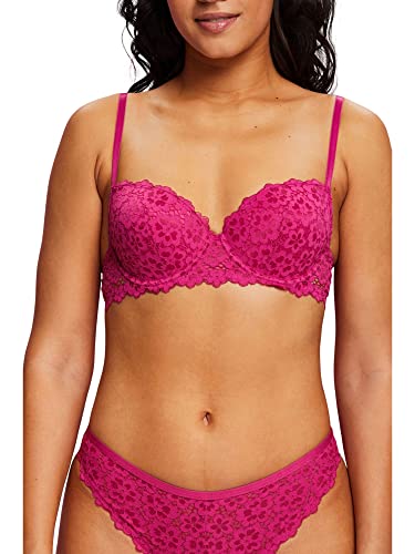 ESPRIT Bodywear damski biustonosz Flower LACE Classic Padded wyściełany biustonosz, różowy fuksja, 80 C, różowy (Pink FUCHSIA), 80C