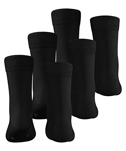 FALKE Uniseks - dzieci Skarpety Family 3-Pack K SO Zrównoważona Bawełna jednokolorowe 3 Pak, Czarny (Black 3000), 23-26 (2-3 lata)