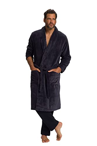 JP 1880 Męskie duże rozmiary, odzież męska, L-8XL, szlafrok, odzież domowa, mikrofibry, pasek do wiązania do 8XL 701445, Szary (antracyt 12), 7XL