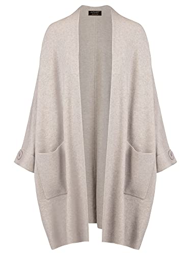 ApartFashion Women's APART Płaszcz z dzianiny z rękawami nietoperza, sweter, szary, normalny, szary, S