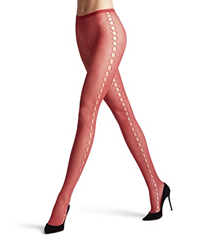 FALKE Kobiety Rajstopy Supersize Net W TI Trwałe półprzezroczyste z wzorem 1 Sztuka, Różowy (Hot Coral 8025), L