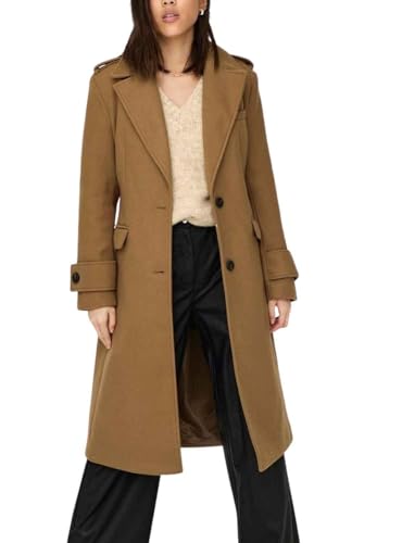 ONLY Onlemma Fitted Long Coat OTW płaszcz damski, Toasted Coconut, L