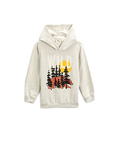 Koton Chłopięca bluza z kapturem Bedruckter, beżowa (050), 5-6 lat, Beżowy (050), 5-6 lat