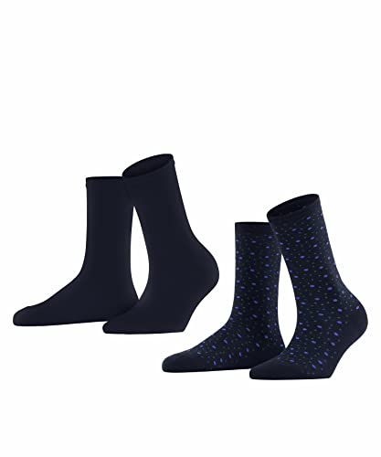 ESPRIT Kobiety Skarpety Playful Dot 2-Pack W SO Trwała Organiczna Bawełna z wzorem 2 Pak, Niebieski (Marine 6120), 39-42