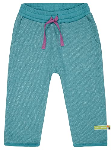 loud + proud Unisex melanż z dzianiny, spodnie z certyfikatem GOTS, topaz, 86/92