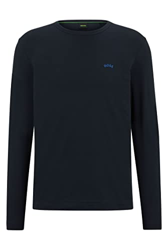 BOSS Koszulka męska Togn Curved, Ciemnoniebieski403, L